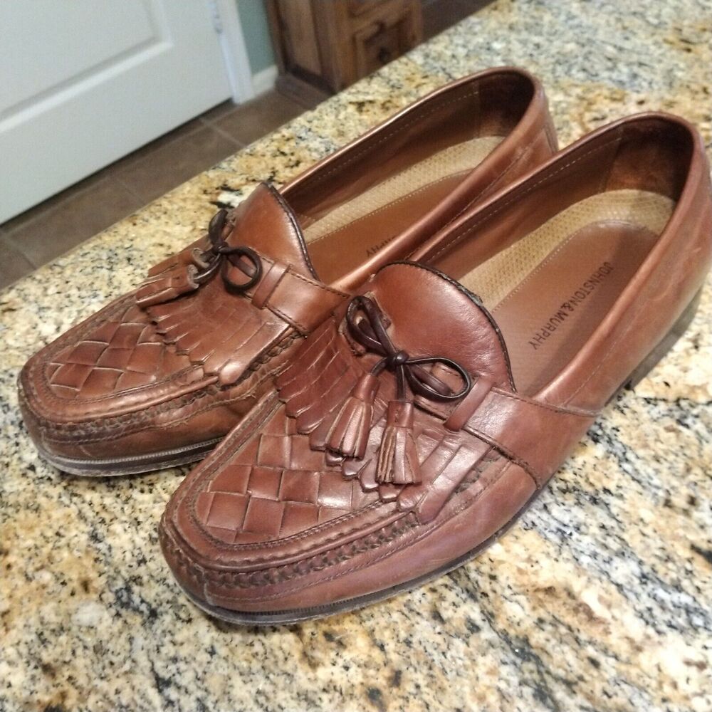 Johnston & Murphy Brown Leather Tassel Loafers 020-2394 Dress Shoes Men's Sz 11M